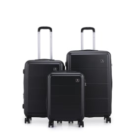 סט 3 מזוודות קשיחות 20/24/28 אינץ' Swiss Voyager Milano שחור