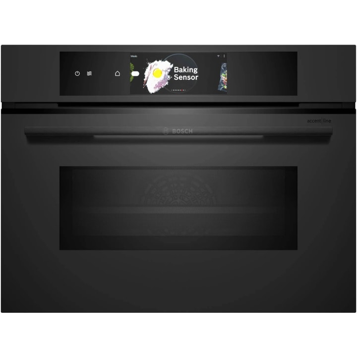 תנור בנוי פירוליטי משולב מיקרוגל 45 ס"מ בוש Bosch CMG978NM1 שחור מט Accent Line