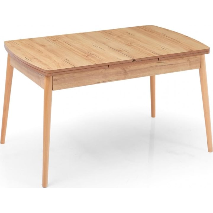 שולחן פינת אוכל נפתח דגם Viktoria גוון אלון בשילוב רגליים בגוון אלון