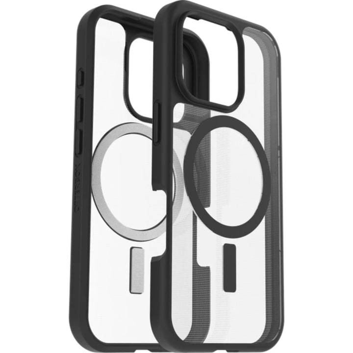 כיסוי אוטרבוקס React MAGSAFE לאייפון 16 Pro שקוף-שחור