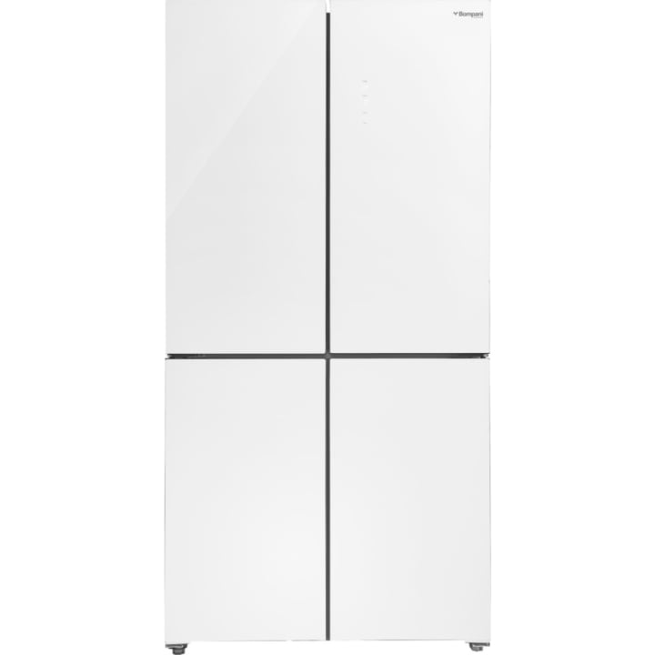 מקרר 4 דלתות בומפני דגם BO585GWH-ICE זכוכית לבנה +יצרן קרח