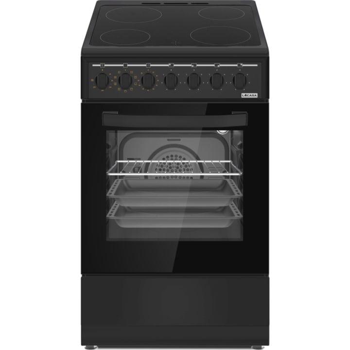 תנור משולב כיריים קרמיות 50 ס"מ לקאזה LACASA LCCC5060BL שחור