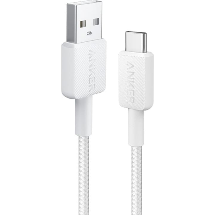 כבל 0.9 מטר Anker 322 USB-A to USB-C לבן