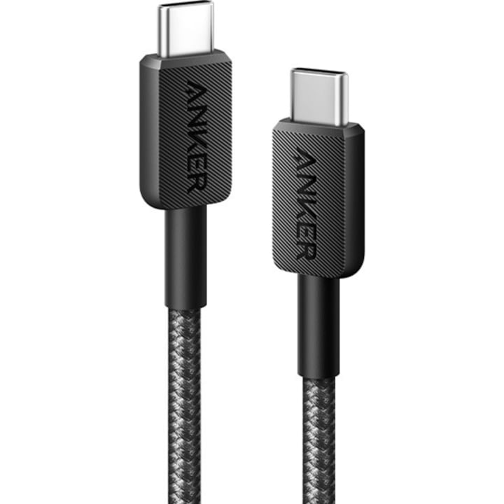 כבל 0.9 מטר Anker 322 USB-C to USB-C שחור
