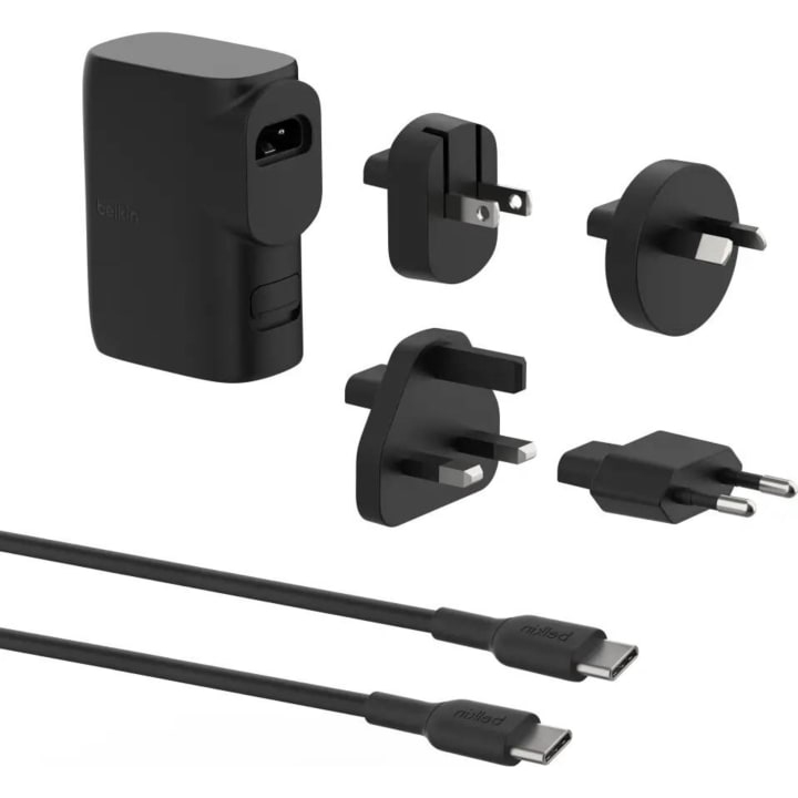 מטען קיר היברדי Pd 25W הכולל סוללת גיבוי 5000Mah פנימית, כבל Type-C ומתאמים US UK EU AU
