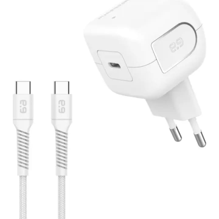 מטען קיר PureGear Wall Charger 45W + כבל Type-C לבן