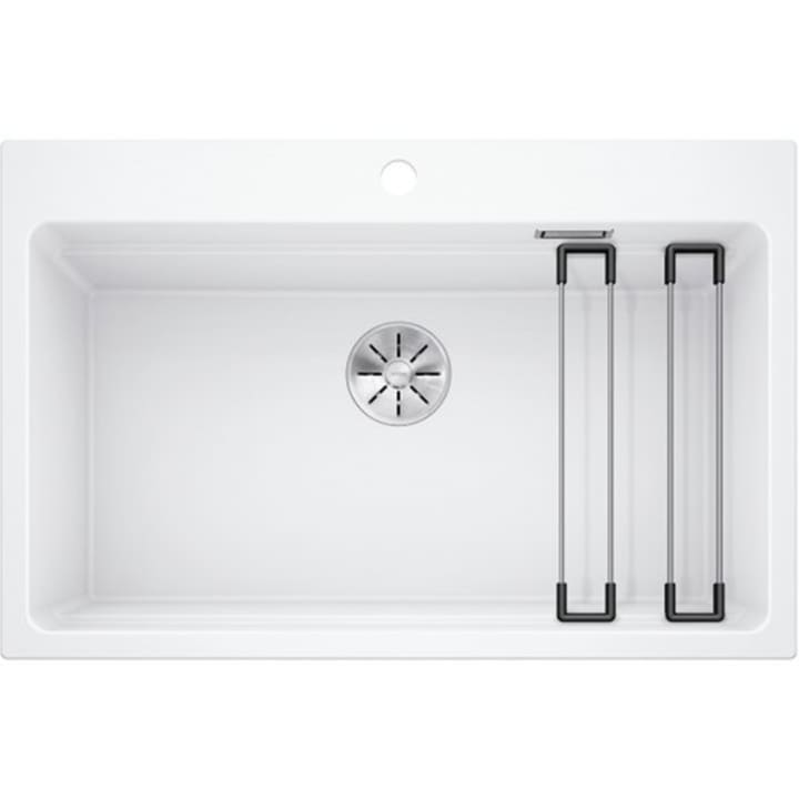 כיור מטבח בלאנקו אטגון 8 BLANCO ETAGON לבן + מוטות נירסטה