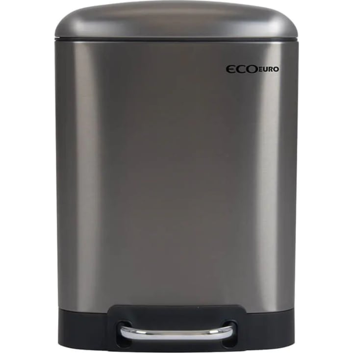 פח אשפה 6 ליטר EcoEuro HATR-60S נירוסטה מושחרת