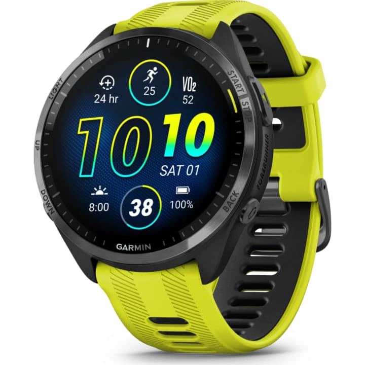 שעון חכם מולטיספורט Garmin Forerunner 965 GPS 47mm טיטניום רצועת סיליקון שחור צהוב