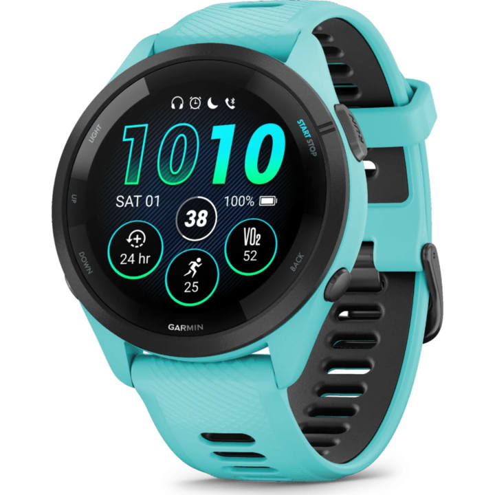 שעון חכם Garmin Forerunner 265 Music GPS 46mm שחור רצועת סיליקון Aqua/Black