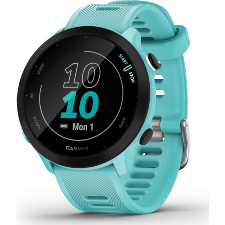 שעון חכם 42mm גרמין Garmin Forerunner 55 Black שחור רצועת סיליקון Aqua