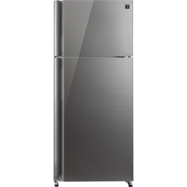 מקרר מקפיא עליון שארפ SHARP SJ5878SL זכוכית כסופה כולל התקן שבת