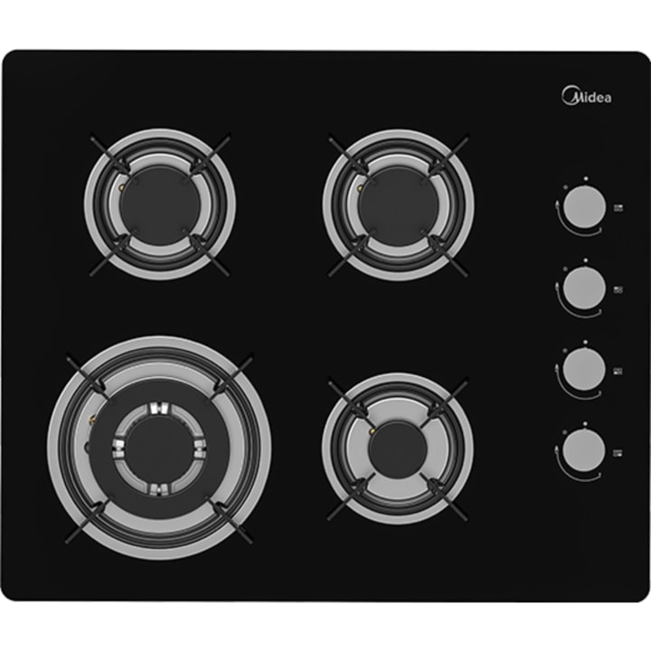 כיריים גז 60 ס"מ מידאה Midea 60GL403 זכוכית שחורה