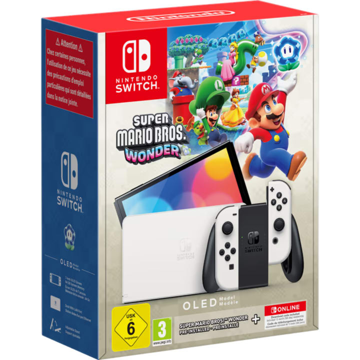 קונסולת משחק Nintendo Switch OLED - מהדורת Super Mario Bros Wonder עם מנוי שנתי