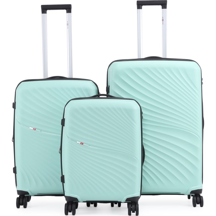 סט 3 מזוודות 20/24/28 אינץ' SWISS VOYAGER NEW YORK מנטה