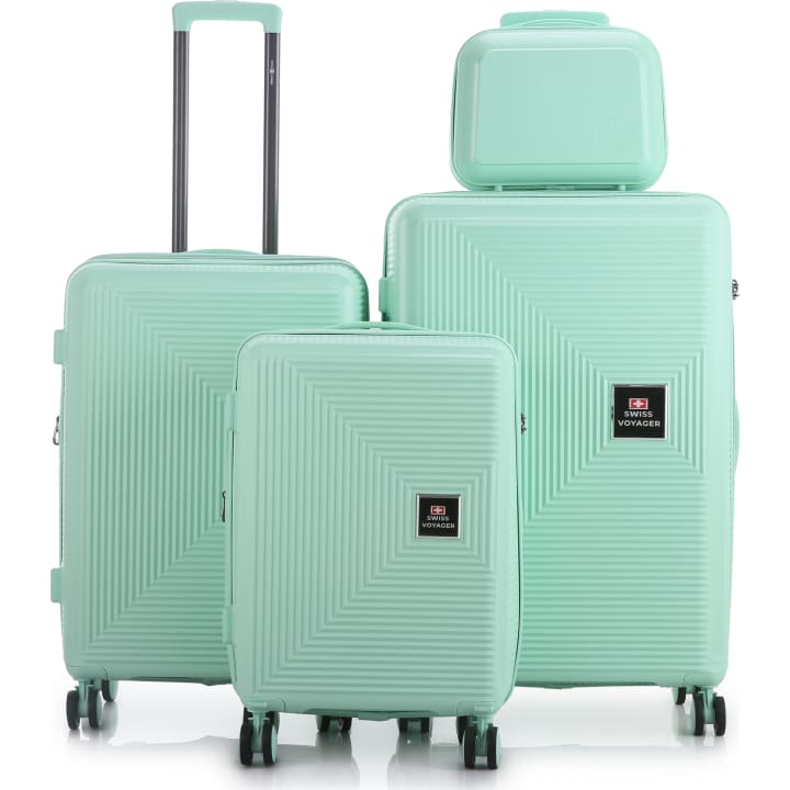 סט 4 מזוודות 14/20/26/30 SWISS VOYAGER BOSTON מנטה