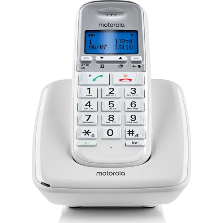 טלפון אלחוטי דיגיטלי מוטורולה דגם S3001 לבן