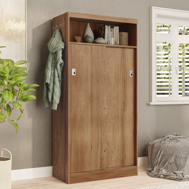 ארון שירות 5 מדפים עם דלתות הזזה ברדקס Bradex Sleek אורן