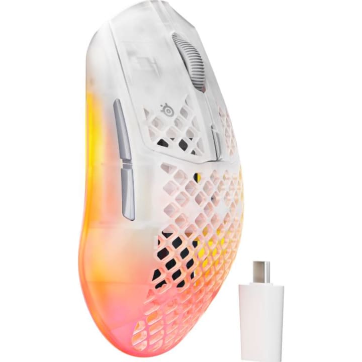 עכבר גיימינג אלחוטי סטילסיריס דגם AREOX GEN 2 לבן-שקוף
