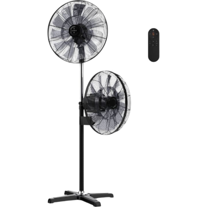 מאוורר עמוד דו-ראשי "20 SmartAir DC Twin שחור עם שלט
