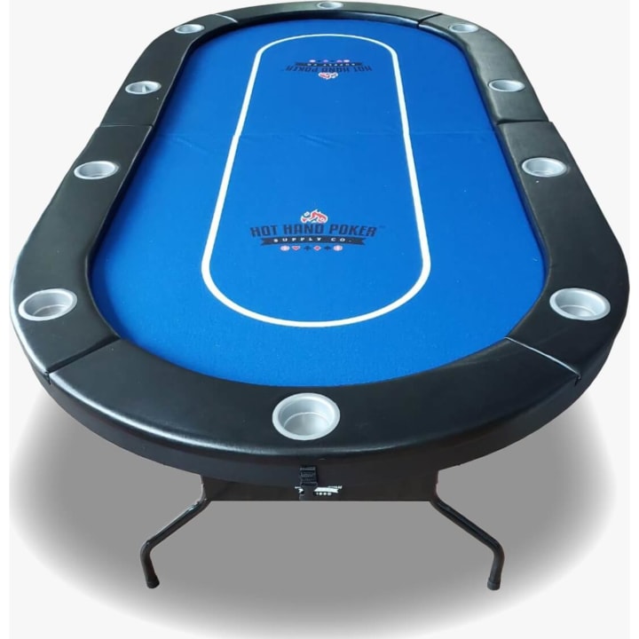 שולחן פוקר אליפטי מתקפל 213 ס"מ Hot Hand Poker כחול
