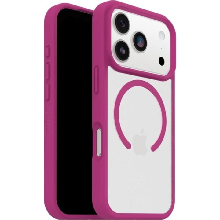כיסוי אוטרבוקס דק OtterBox React עם MagSafe לאייפון 17/18 Pro שקוף\ורוד