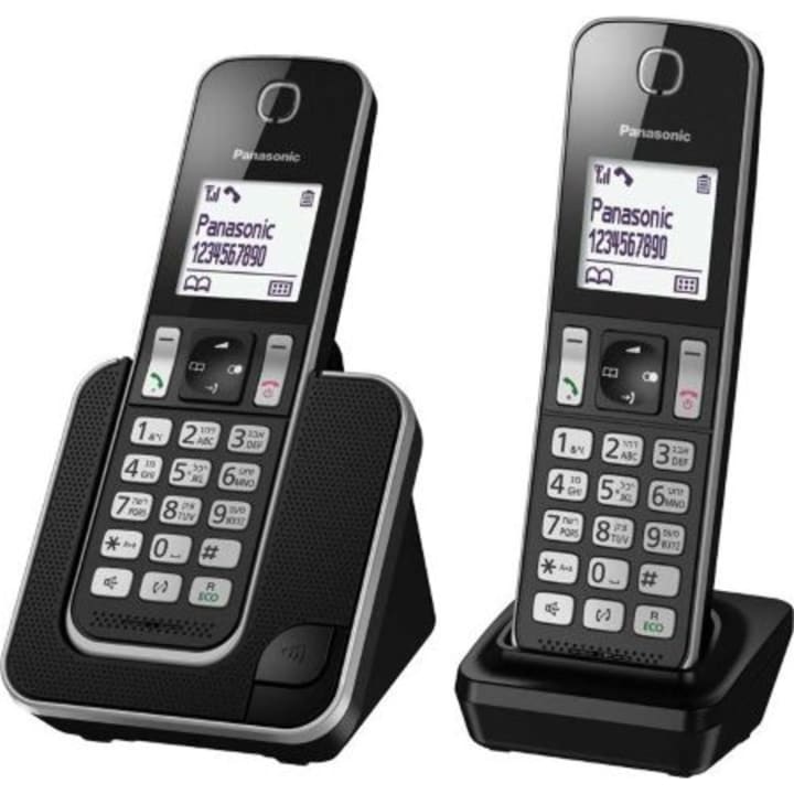 טלפון אלחוטי בעברית כולל שלוחה פנסוניק Panasonic KX-TGD312MBB שחור