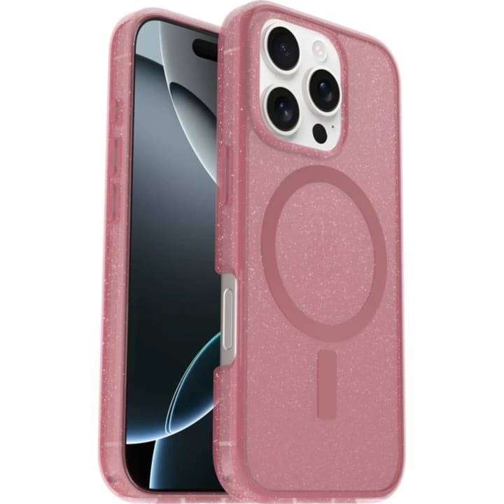 כיסוי אוטרבוקס OtterBox Symmetry Clear MagSafe ל iPhone 16 Pro Max ורוד נצנצים