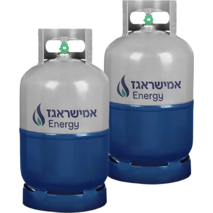 זוג בלוני/מיכלי גז 5 ק”ג רב-פעמי למילוי חוזר עם ברז עליון מבית אמישראגז Amisragas
