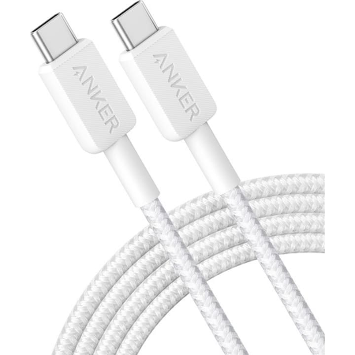 כבל 1.8 מטר אנקר Anker 322 USB-C to USB-C לבן