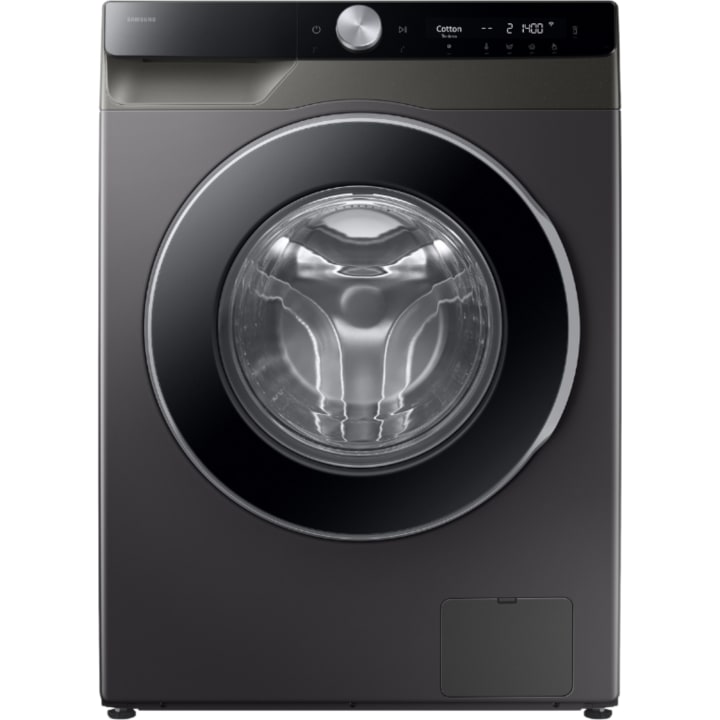 מכונת כביסה פתח חזית 9 ק"ג סמסונג Samsung WW90DG6U95LXKJ כסוף עם דלת שחורה
