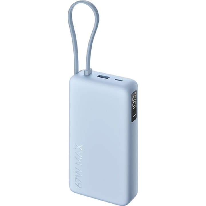 סוללת גיבוי ניידת שיאומי Xiaomi 67W Power Bank 10000 כחול כולל כבל מובנה