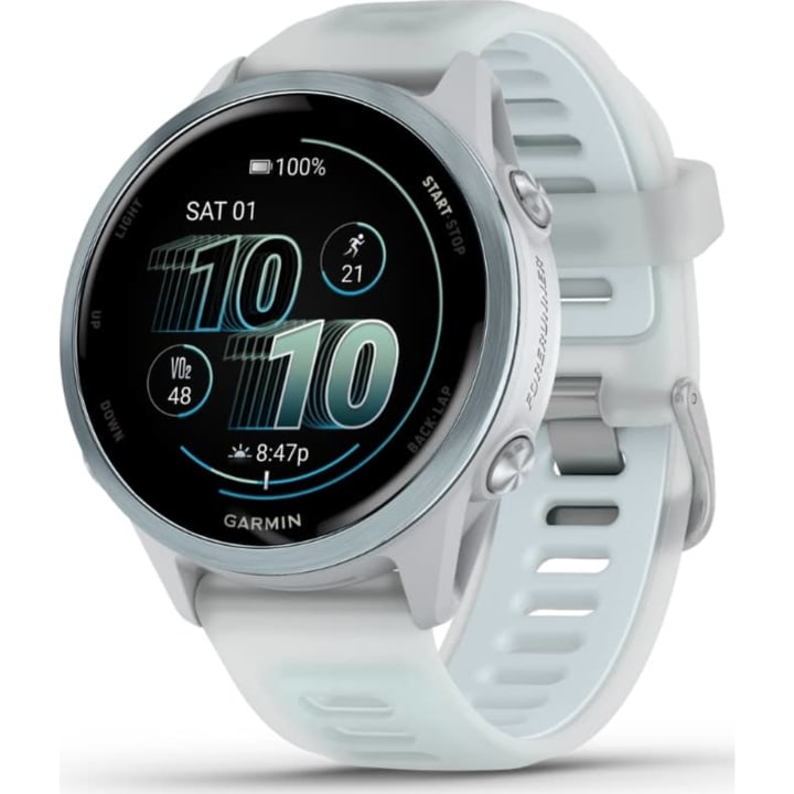 שעון חכם גרמין Garmin Forerunner 570 GPS 42mm כחול בהיר רצועת סיליקון לבן אבן