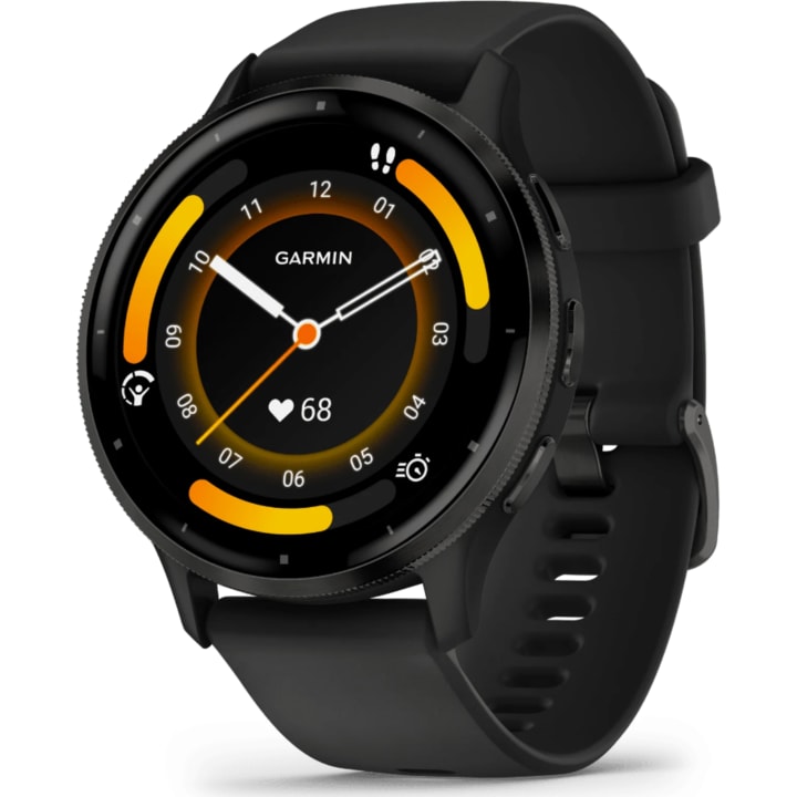 שעון חכם גרמין Garmin Venu 3 GPS 45mm שחור רצועת סיליקון שחורה