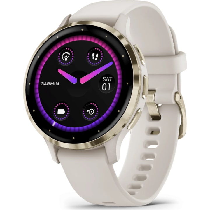 שעון חכם גרמין Garmin Venu 3 GPS 41mm זהב רצועת סיליקון Ivory