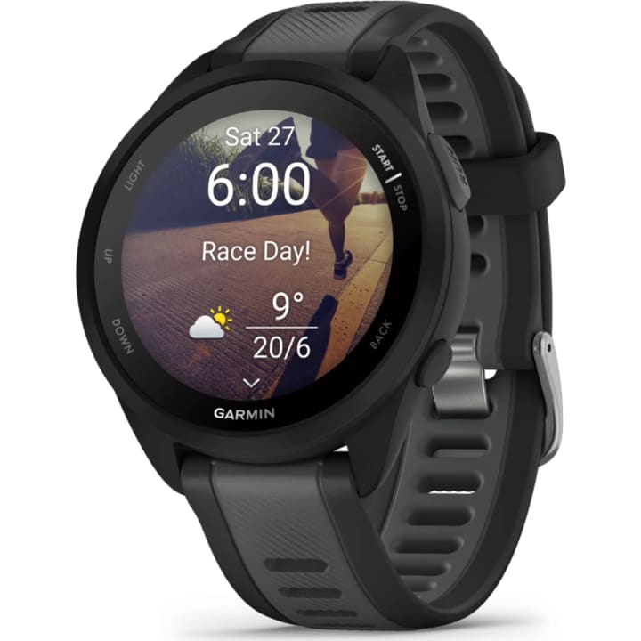 שעון חכם גרמין Garmin Forerunner 165 Music GPS 43mm שחור רצועת סיליקון שחורה