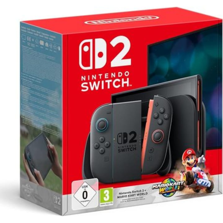 קונסולת Nintendo Switch 2 אדום / כחול Mario Kart World