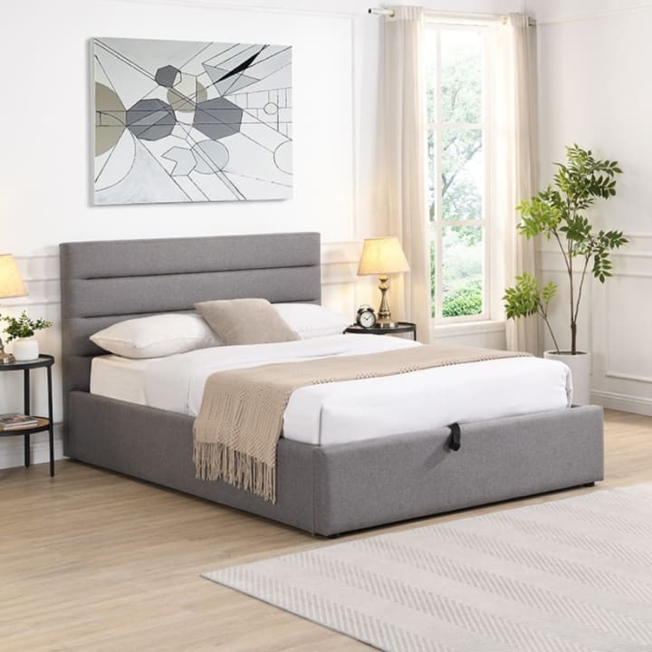 מיטת זוגית למזרן עם ארגז 160*200 ס”מ ברדקס Bradex Serra אפור