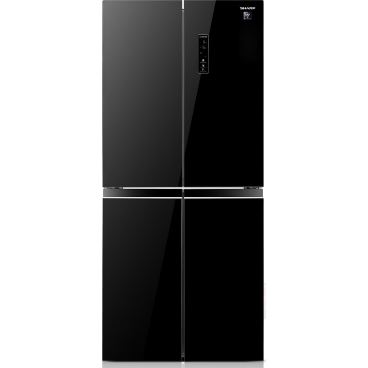 מקרר 4 דלתות שארפ SHARP SJ-8435BL זכוכית שחורה