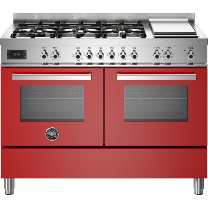 תנור דו-תאי משולב כיריים 120 ס"מ ברטזוני Bertazzoni PRO126G2EROT אדום