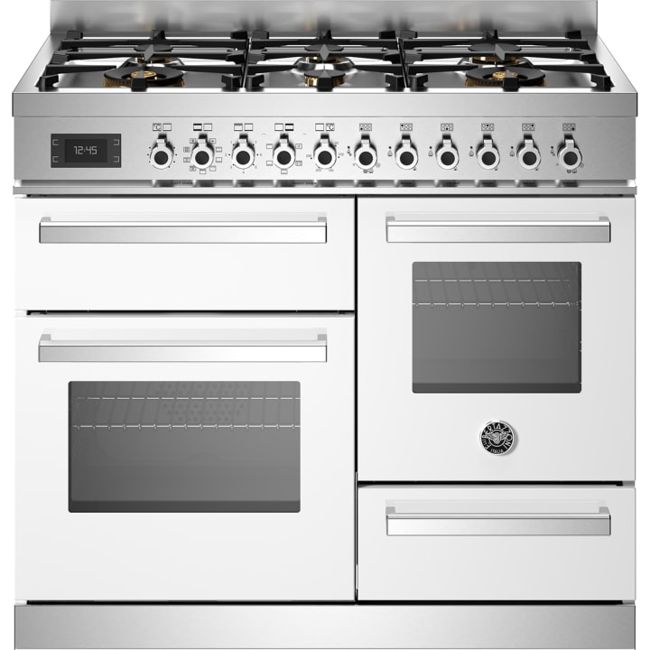 תנור תלת-תאי משולב כיריים 100 ס"מ ברטזוני Bertazzoni PRO106L3EBIT לבן