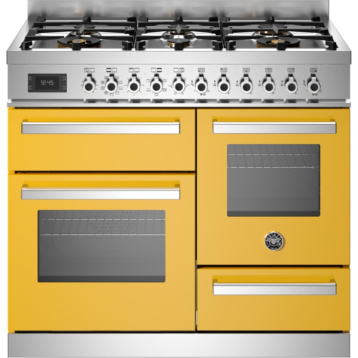 תנור תלת-תאי משולב כיריים 100 ס"מ ברטזוני Bertazzoni PRO106L3EGIT צהוב