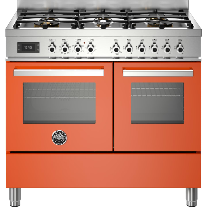 תנור דו-תאי משולב כיריים 100 ס"מ ברטזוני Bertazzoni PRO106L2EART כתום