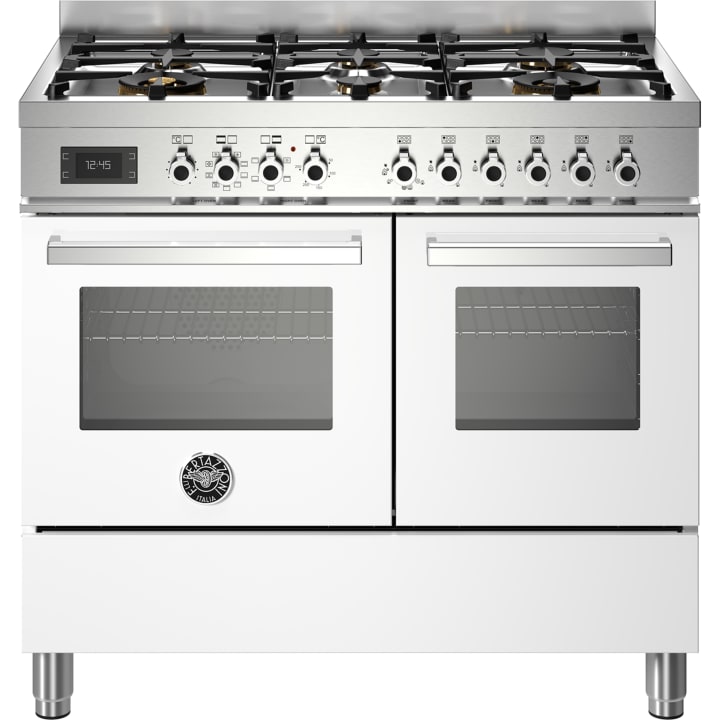 תנור דו-תאי משולב כיריים 100 ס"מ ברטזוני Bertazzoni PRO106L2EBIT לבן