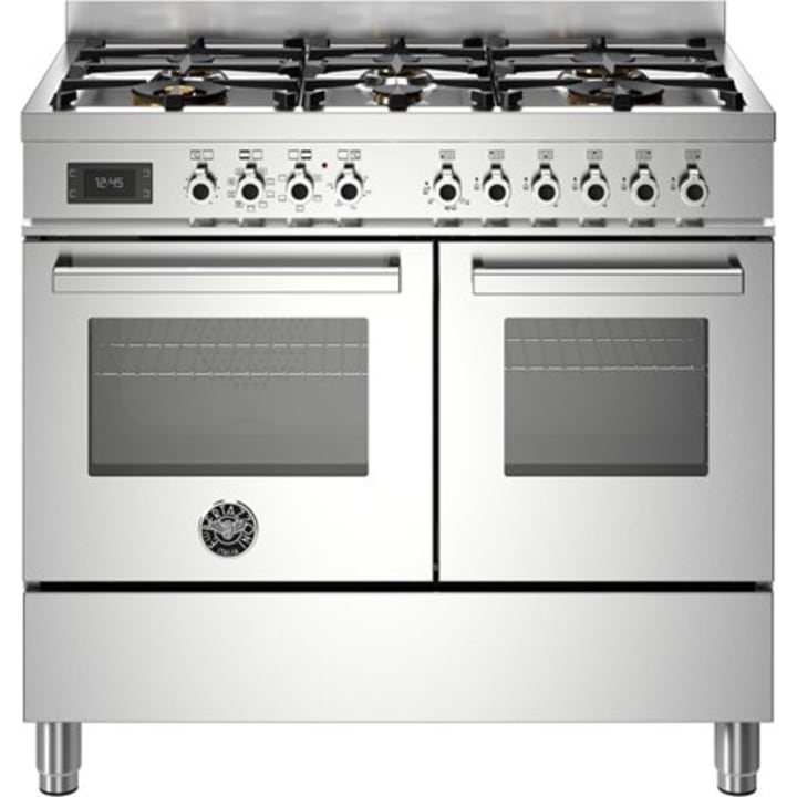 תנור דו-תאי משולב כיריים 100 ס"מ ברטזוני Bertazzoni PRO106L2EXT נירוסטה
