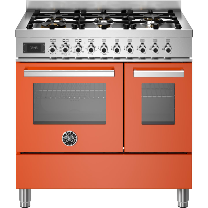 תנור דו-תאי משולב כיריים 90 ס"מ ברטזוני Bertazzoni PRO96L2EART כתום