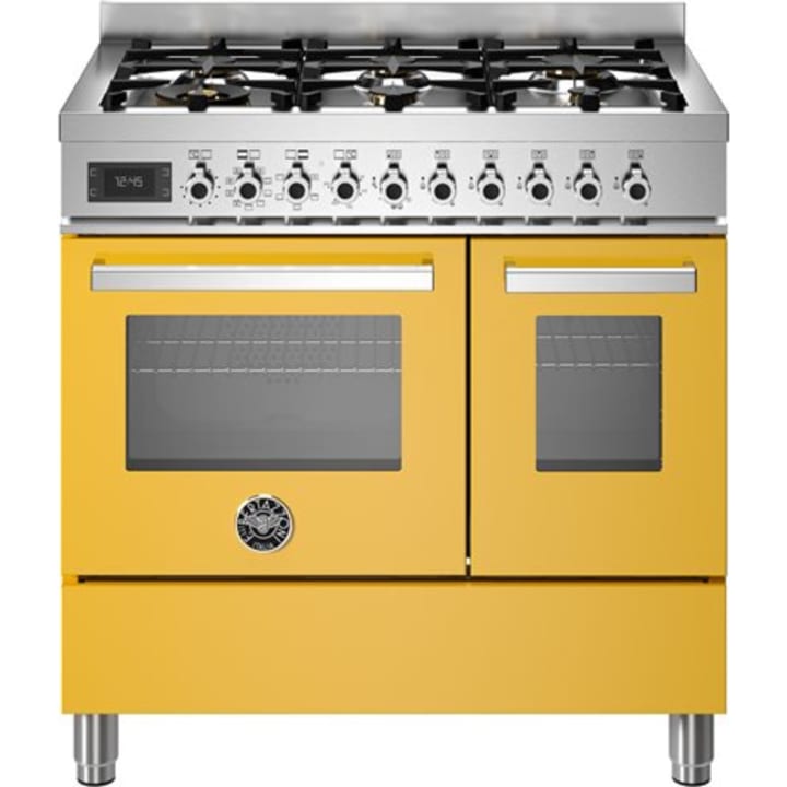 תנור דו-תאי משולב כיריים 90 ס"מ ברטזוני Bertazzoni PRO96L2EGIT צהוב