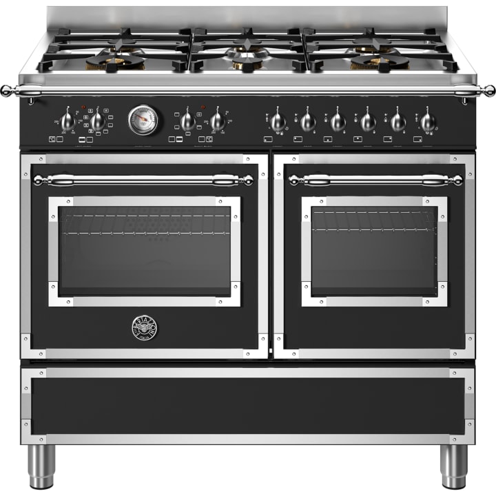 תנור דו-תאי משולב כיריים 100 ס"מ ברטזוני Bertazzoni HER106L2ENET שחור מט