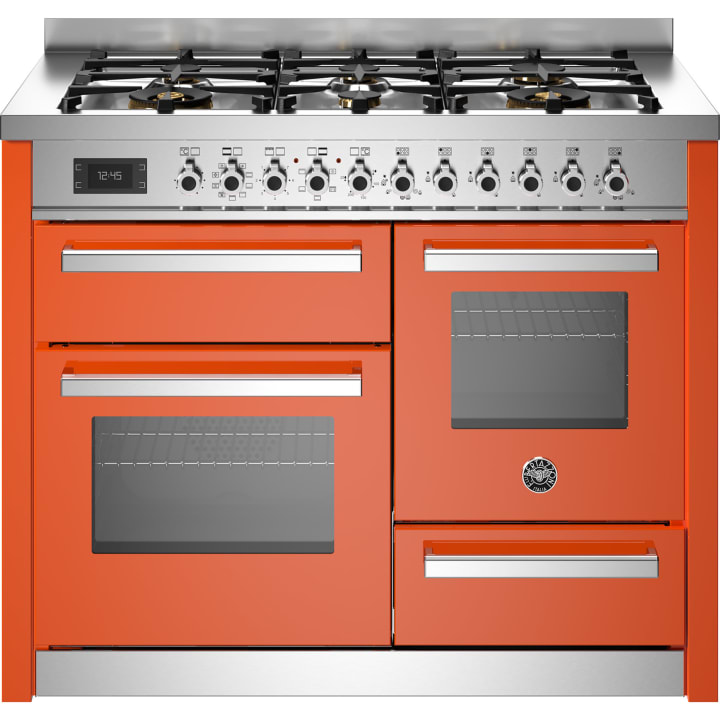 תנור תלת-תאי משולב כיריים 110 ס"מ ברטזוני Bertazzoni PRO116L3EART כתום