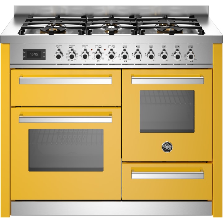 תנור תלת-תאי משולב כיריים 110 ס"מ ברטזוני Bertazzoni PRO116L3EGIT צהוב